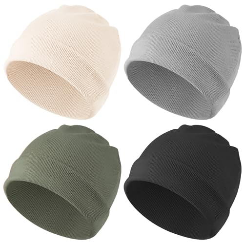 Image of Konssy 6 Pack Baby Beanie Hats for Unisex, Toddler Beanies Baby Girl Boy Hat Warm Cap for Baby, Infant, Toddler