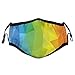 Produktbild Popsastaresa Abstrakte lebhafte horizontale Polygone in Regenbogenfarben Pride Week Facet Pattern,Staubwaschbarer wiederverwendbarer Filter und wiederverwendbarer Mundschutz gesicht