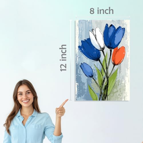 Image of SiddArtify Floral Wall Art Prints Set - Watercolor Flower Poster Decor for Living Room Bedroom - 8x12 inch Board Pack of 6