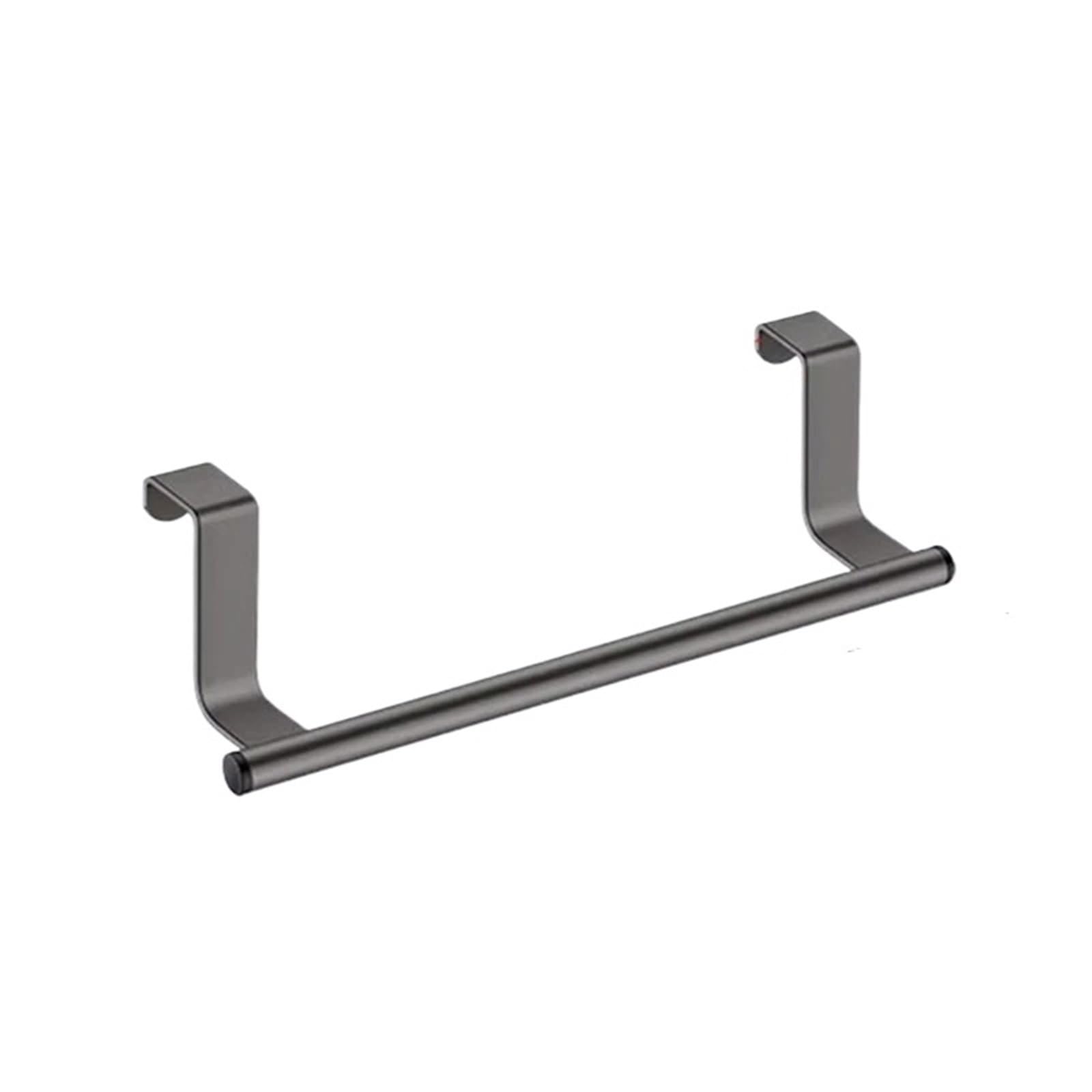 Bathroom towel rail Stainless Steel Over Door Towel Rack Bar Holders for Universal Fit on Cabinet Cupboard Doors(Black 23cm)