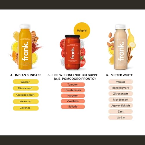 Foto von Frank Juice Saftkur 3 Tage mit Suppe, Kaltgepresst & Vegan, HPP-verarbeitet