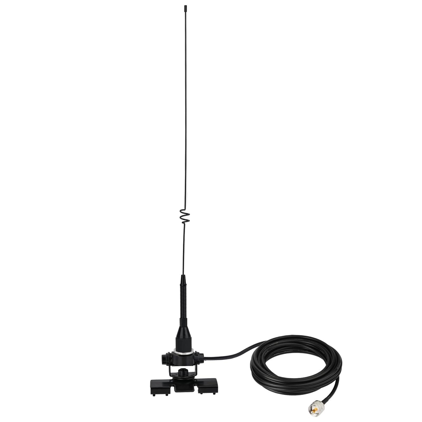 Bingfu Antena Radio Móvil VHF UHF Banda Dual (136-174 MHz y 400-460 MHz), 53cm, con Soporte para Radioaficionado y Conector PL259, Cable de 5m para Radios Bidireccionales y Dispositivos de Amateur