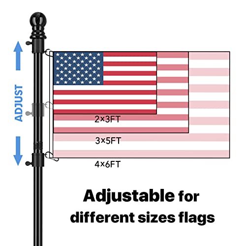 Flag Pole, 5Ft Flagpole Kit For American Flag, Professional Metal Flag Pole For House Garden Yard, Residential Or Commercial Flag Pole Black (Flag Pole Only) #TOP1