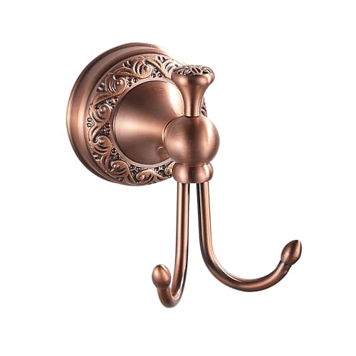 Red Copper Bath Towel Hooks, Wall Mounted Bathroom Hardware Accessories,Pattern