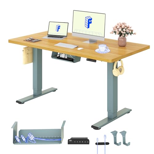 FLEXISPOT Schreibtisch Höhenverstellbar Elektrisch, Dual Motor Ergonomischer Bürotisch mit 25 mm einteiliger Tischplatte und Kabelmanagement, Memory Funktion & Höhenanzeige