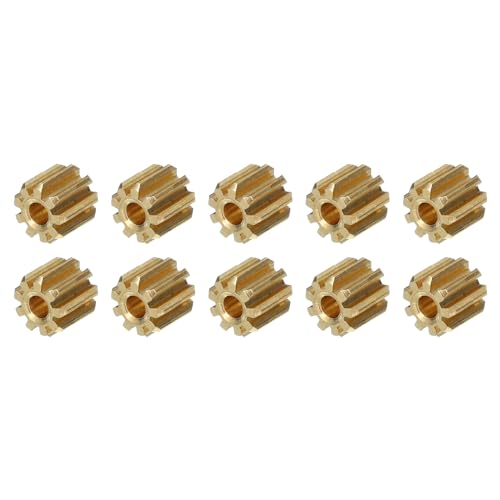 MECCANIXITY 10Pcs Copper Gears 8 Teeth Copper Gears Model 92AA Reduction Gear for RC Car Model DIY Robot,Gold Module 0.5
