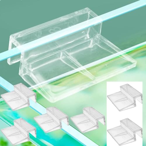 Image of VAYINATO 6 Pcs Acrylic Aquarium Fish Tank Glass Clossing Top Lid Cover Support Clip Clamp for Rimless Aquarium and Top Open Glass Support Suitable for Tank Thickness (6MM) by Petzlifeworld