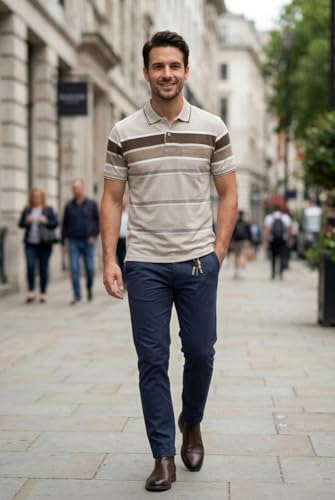 Image of GODFREY Half Cotton Polo T Shirt for Man with Pocket - Regular Fit Mens Collar Tshirt