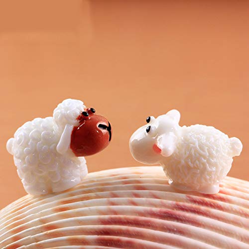 X Hot Popcorn 30 Pcs Miniature Sheeps Mini Garden Herd Of Sheeps Moss Micro Landscape Decoration Diy Resin Home Decor Animals Micro Fairy Garden(15Male Sheep+ 15Mother Sheep),Sheep #TOP1