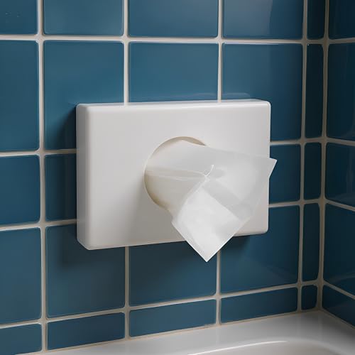 Hygienebeutelspender aus Kunststoff | für Folien- Hygienenebeutel | einfache Handhabung | hygienisch | diskret | weiß | Wandmontage, incl. Schrauben | Spendermaße: H 13,9 x B 9,8 x T 2,7 cm