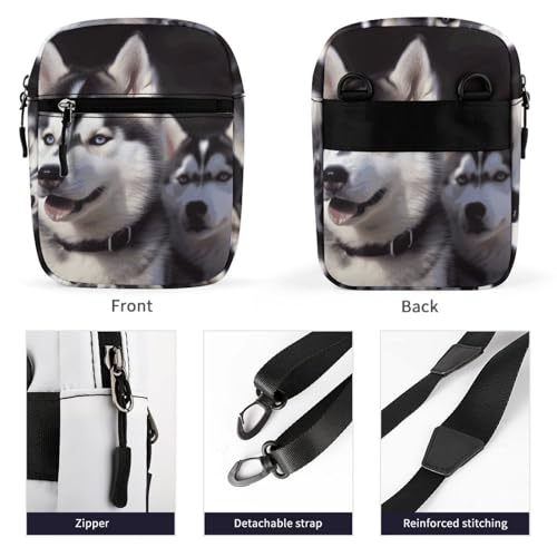 Personalized Small Crossbody Bag Water Resistant Messenger Bags Mini Husky Dog Printing SlingBag For Men Women3