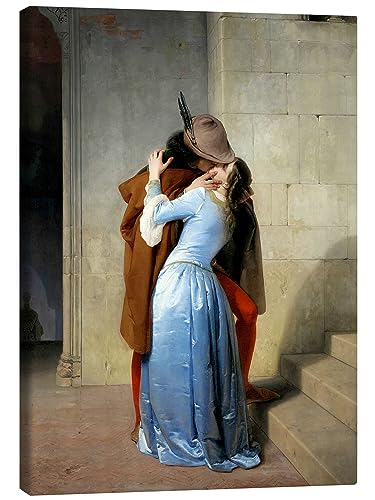 Posterlounge El beso Lienzo de Francesco Hayez 60 x 80 cm Cuadros Decoración para la pared