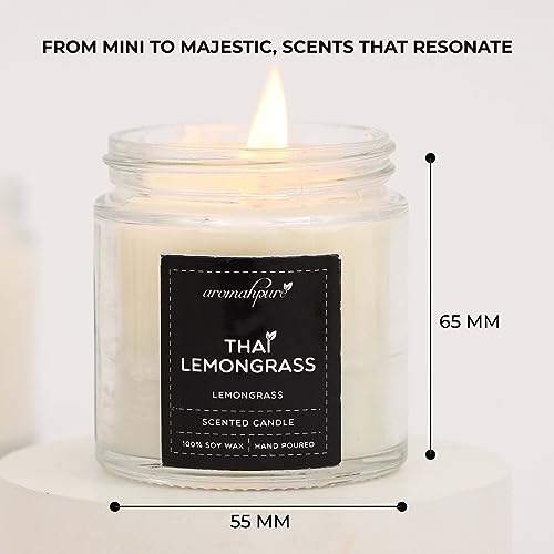 Aromahpure Scented Candles (55 Hours) (100% Soy Wax)- Handcrafted | Smoke-Free | Untold- Petitgrain, Blackcurrant & Peach, Thai Lemongrass Fragrance Candles for Home & Gift Sets, IFRA Certified
