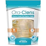 Ora-Clens Oral Hygiene Chews for Medium Dogs-Enzymatic Dental Treats for Daily Oral Care, Cleans Teeth and Freshens Breath, Reduces Plaque, Bacteria and Tartar Build Up Without Brushing-30 Chews