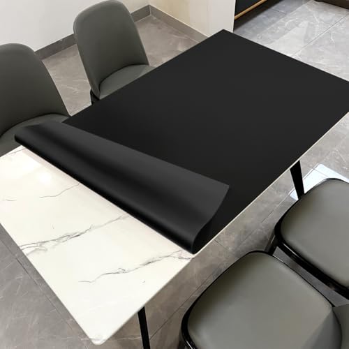 Zinkooat Table Cover Rectangle for Dining Room Table - Can Be Used On Both Sides Waterproof and Easy to Clean Good Flatness Used for Dining Table(Black+Black 44x96)