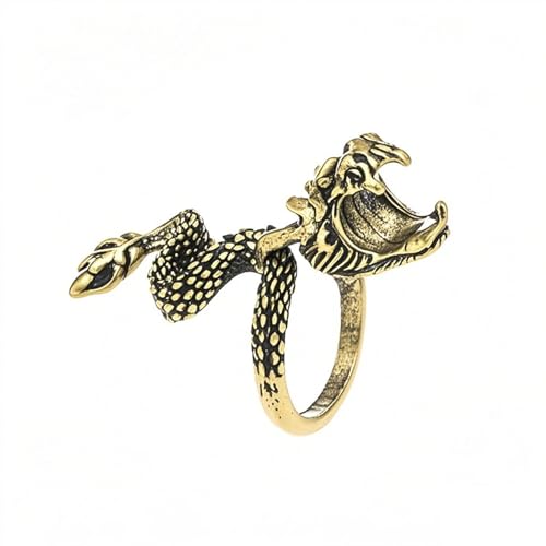 HETICA Vintage Gothic Dragon Ring Adjustable Dragon Rings Finger Stand Wrap Ring Jewelry Gifts for Men Women