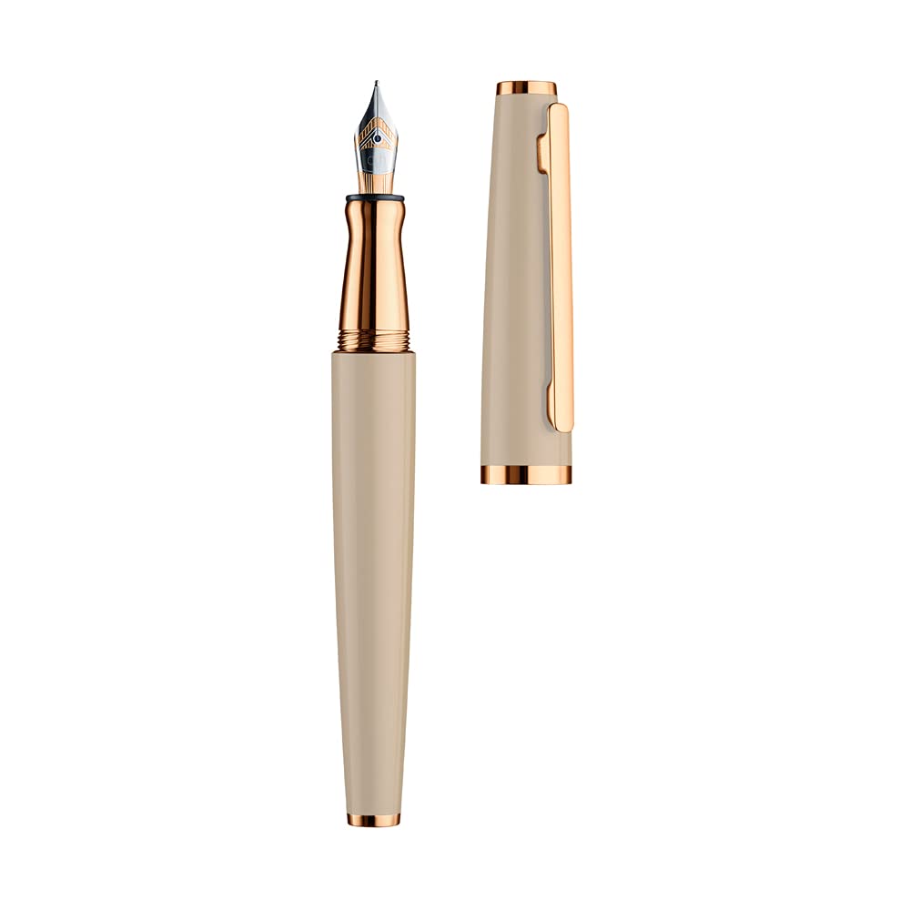 Otto Hutt Füllfederhalter D06 Sand-Rosegold – Aluminium, Strichstärke EF, 14 Cm, Premium Schreibgerät