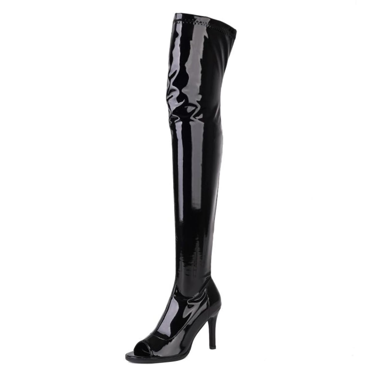 Womens Overknee Boots Peep Toe Stiletto Heels