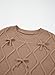 DOKOTOO KIDS Girls Sweaters Bow Knit Crewneck Christmas Pullover Sweater for Girl Fashion Kid Fall Winter Clothes Party Cute Long Sleeve Jumper Trendy 2025 Tops Khaki 6-7 Years