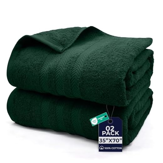 DAN RIVER 100% Cotton Bath Sheet Set of 2| Soft Bath Sheets| Oversized Bath Towels| Quick Dry Bath Sheets| Absorbent Bath Sheets Spa Hotel | Huntergreen Bath Sheet Towel Set|35x70 in|550 GSM