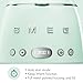 Smeg 50's Retro Style Aesthetic Drip Coffee Machine with 10 Cup Glass Carafe, Auto Start Feature, Keep Warm Plate, and Two Coffee Strength Settings (Pastel Green)