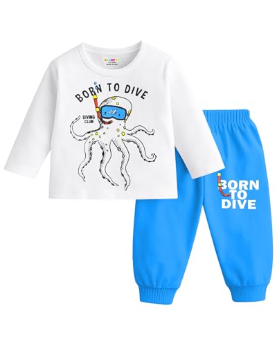 Image of KUCHIPOO Kids Regular Fit Cotton T-Shirts and Pyjamas Set