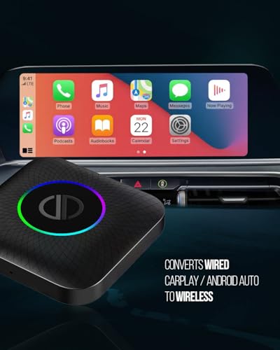 Image of PRONOD AI Box Wireless Carplay Adapter | Stream YouTube, Netflix, Hotstar with Android Auto Wireless Adapter in Car Screen | Qualcomm Octacore, Android 13-4GB+64GB | Supports 4G Sim- Plug and Play