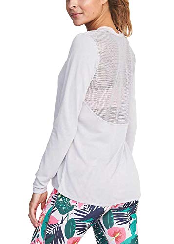 Bestisun Pullover Sweatshirts for Women, Ladies Long Sleeve Crew Neck Color Block Loose Tunic Shirt Blouse Casual Going Out Running Tops for Winter White M