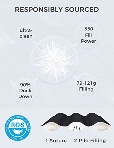 Wantdo Women's Feather Light Down Jacket Packable Short Down Coat Black M #TOP4