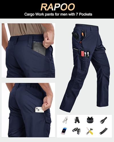 Image of Rapoo Mens Cargo Pants Ripstop Water Resistant Breathable Tactical Hiking Pants with 7 Pockets