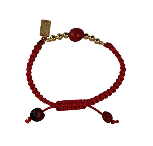 Image of EVELYN BROOKS Macrame Adjustable & Easy to Wear UNISEX Bracelet - Gold & Silver Finish- Friensdhip /Love Good Luck Bracelet - w /Meaningful Huayruro Seed Beads - Great Gifts for HIM & for HER