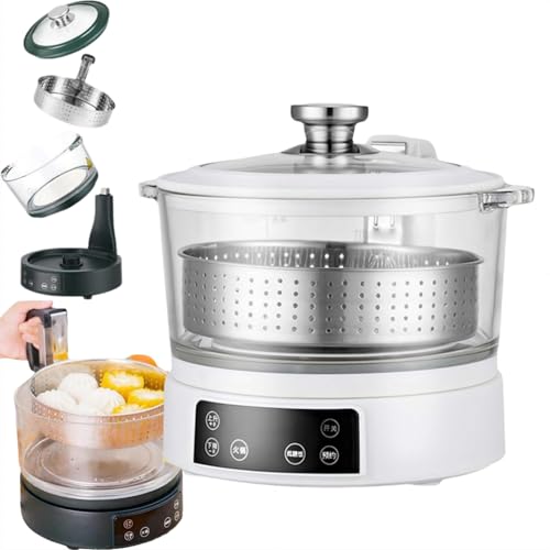 Generic Low Sugar Rice Cooker, 3L, White, Stainless Steel Rice Cookers with Digital Display Panel, Smart Rice Cooker