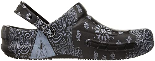 Crocs Unisex Adult Men's And Women's Bistro Clog | Slip Resistant Work Shoes, Bandana Print, 15 Us #TOP5
