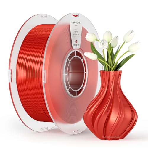 kexcelled PLA Silk 1.75mm Filament, Shiny Gloss Shine, 1kg, Red