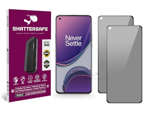 Image of Anti-Spy Privacy Tempered Glass Compatible For Oneplus 8T / 9 / 9R [Pack of 2]. 9H Hardness, Anti-Scratch, Edge-to-Edge Protection With Easy Installation Kit & Case Friendly Fit.