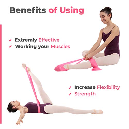 Stretch Bands for Dance and Ballet with Gift Box – Resistance Bands Set for Dancers, Ballerinas, Gymnasts and Cheers – Improve Flexibility, Strength and Split - Colors and Sizes for Kids and Adults