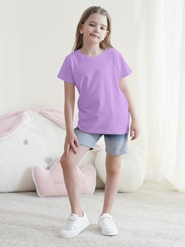 Image of 5 Pack Girls Shirts Short Sleeve T-Shirts Cotton Tshirts Tees Kids Clothes | Classic Fit Shirts for 2T-18Y, Mix & Match Clothes for School /Play /Summer Wear, Soft & Breathable, Long-lasting & Easy Care
