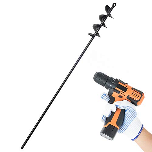 SETROVIC Auger Drill Bit for Planting Bulbs Garden Drill Planter Drill Auger Bulb & Bedding Plant Auger for 24