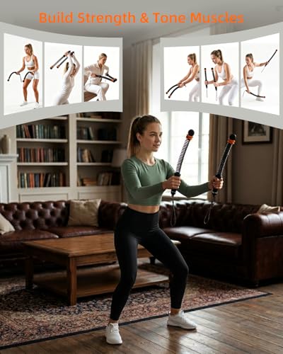 Pinailon Ropeless Battle Ropes, Workout Exercise Rope for Strength Building, Heavy Duty Portable Cordless Battle Ropes for Home Gym, HIIT and Low-Impact Aerobic Training for Men & Women, Black - Image 6