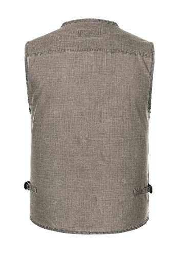 Image of Hbufnha Men's Casual Safari Travel Vest 16 Pockets Outdoor Work Vest Sleeveless Jacket Fishing Hiking Photograph