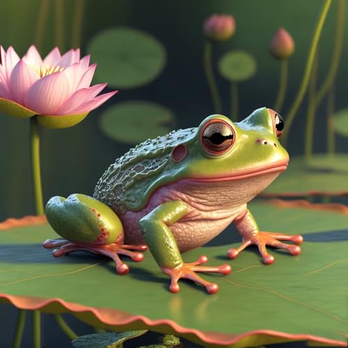 Diamond Painting fleur de lotus et grenouille, kit de broderie diamant pour moments de détente