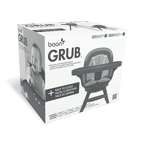 Boon GRUB Adjustable Baby High Chair - Convertible High Chair and Toddler Chair - High Chairs for Babies and Toddlers 6 Months to 6 Years - Dishwasher Safe - Gray by Boon - Image 7