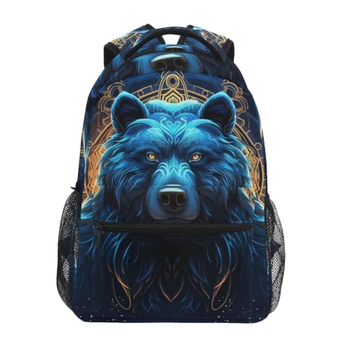 Cartable sac à dos ecole ours bleu pour étudiant et voyage ado