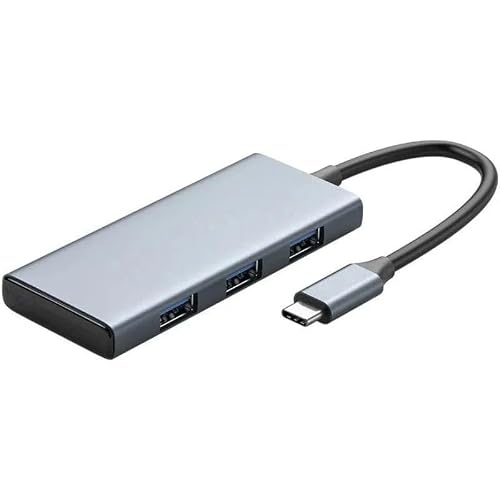 Docking Station - Docking Station Con 6 Porte: 1 Hdmi, 3 Usb-A, 1 Lettore Di Schede. Colore Grigio, Ideale Per Espandere La Connettività. *