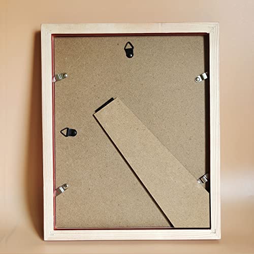 Image of 8x10 Picture Frames RED Solid Wood Frame, Plastic Panel (Film Needs to be Removed) Table or Wall.Front Window Opening 7.5x9.5 inch.