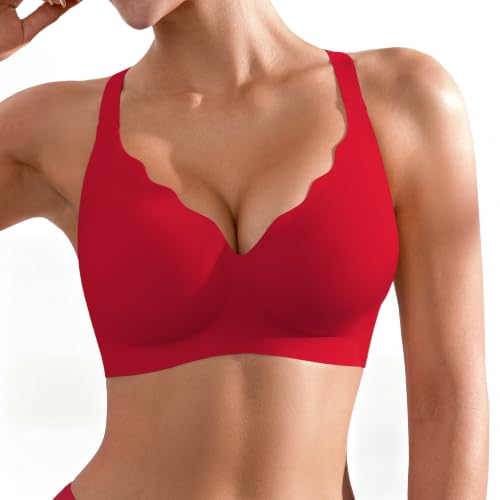 Image of Seamless Wireless Bra for Women with Support - No Underwire Full Coverage Push Up Comfort Bras - Back Fat Smoothing Bralettes