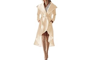Women's Winter Wool Trench Wrap Coat