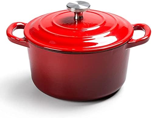 Enameled Cast Iron Dutch Oven with Lid Lightweight Casserole Dishes Saucepan,Non Stick Cooking Pan Pot for Steam Braise Bake Broil Saute Simmer Roast,Red-18cm ( Colour Name : Blue , Size Name : 16cm )