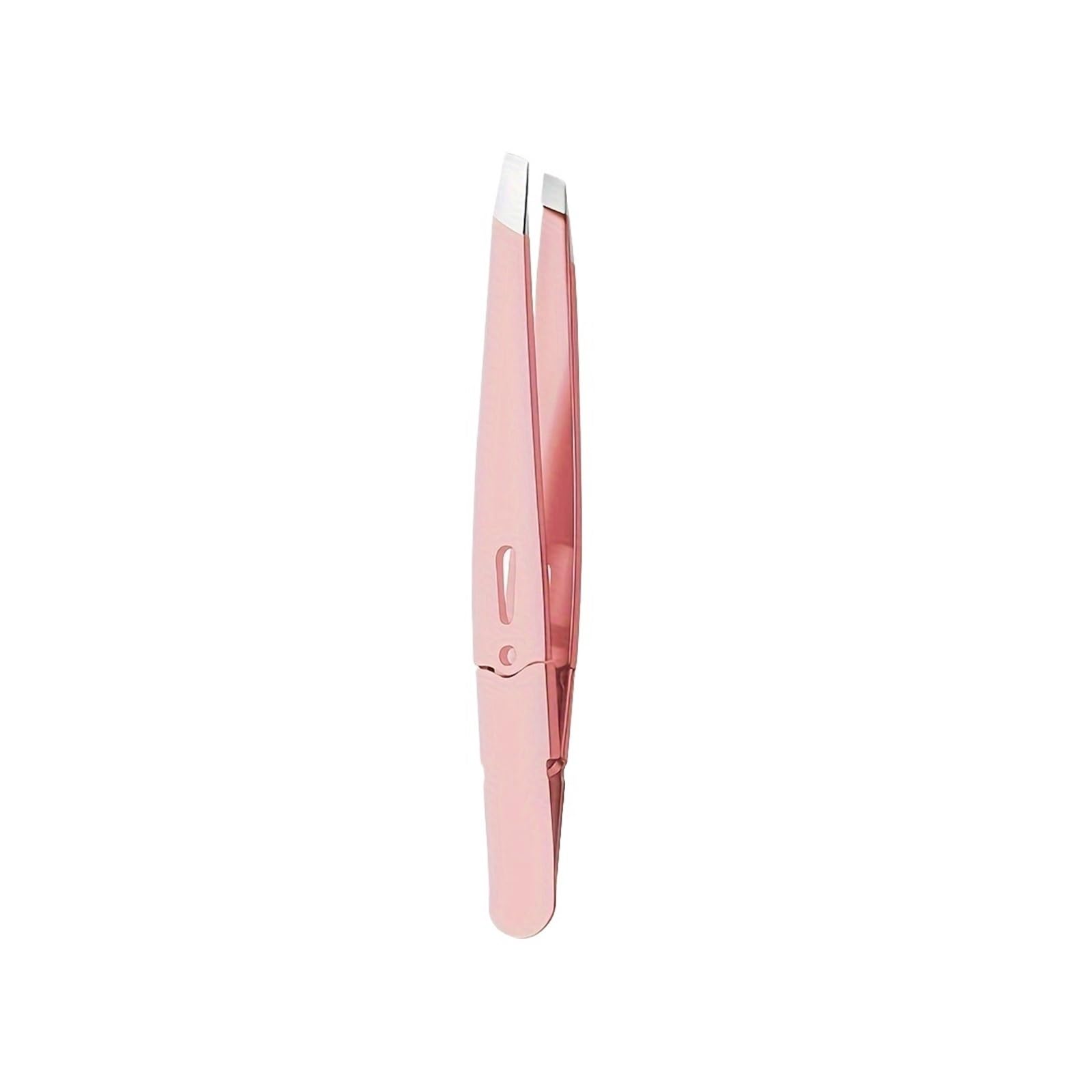Zgxnyi Pink Eyebrow Tweezers Stainless Steel Eyebrow Tweezers Hollow Colored Multi-Purpose Slanted Mouth Beard Removal Clip(Pink)