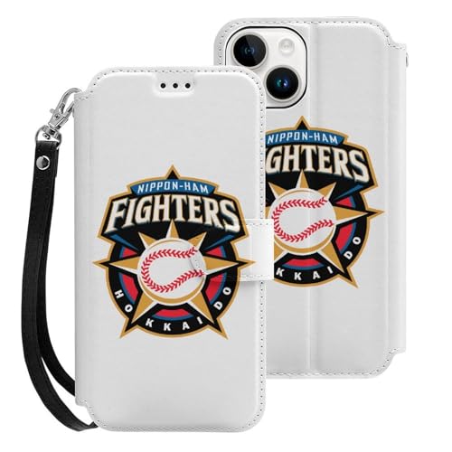 北海道日本ハムファイターズ iPhone15用ケース 手帳型 スマホケース アイホン15用 財布型カバー カードポケット スタンド機能 誕生日ギフト 人気 男女兼用